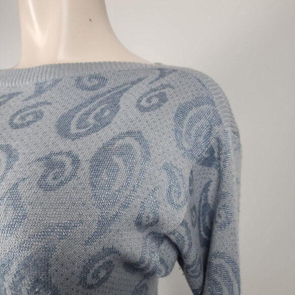 Vintage Express Blue Knit Wool Sweater Dress Size M - Picture 3 of 10